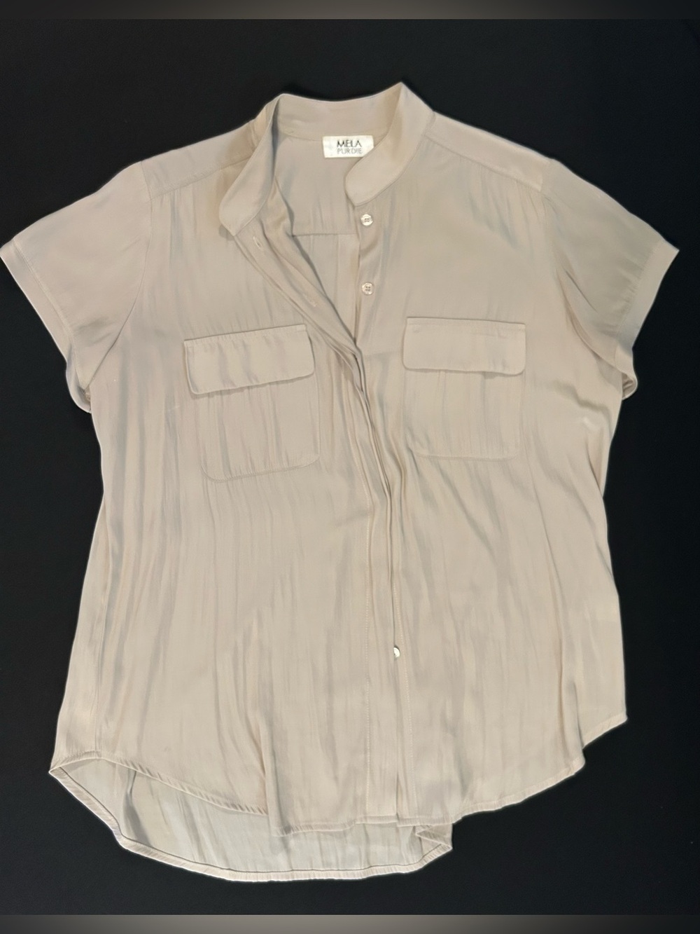 MELA PURDIE Women's Short Sleeve Pocket Blouse — Light Taupe